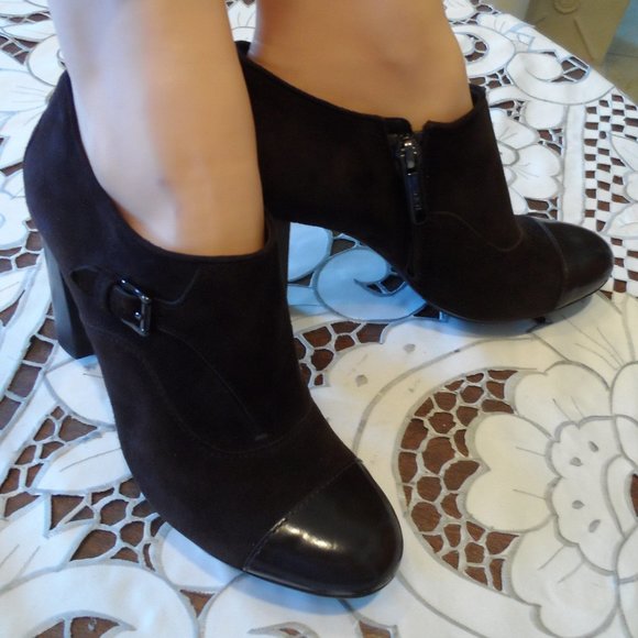 Tod's Brown Suede/Patent Leather Ankle Boot 37